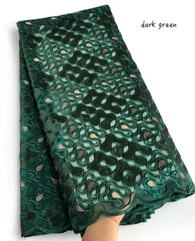 Army zelená Afriky organza Čipka a Lesklé Swiss tylu francúzsky textílie s Flitrami fantastické Nigérijský buba handričkou šaty 5 metrov