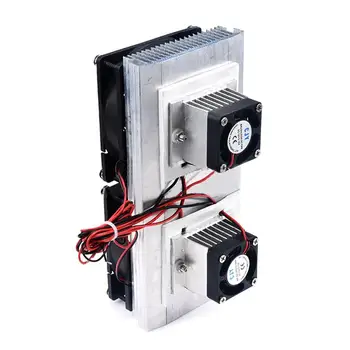 12V Dual-core DIY Polovodičových Chladiaci Systém Chladiaci Kit Modul,Dvojité Radiátor+Vedenie Modul+Chladiaci Ventilátor+TEC1-12706