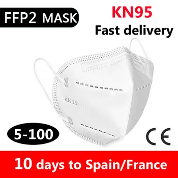 5-100ks ffp2mask KN95 Masky ce maska pre dospelých ffp2reutilizable mascherine KN95 Mascarillas Úst Ochranné Masky, ffp2 Umývateľný