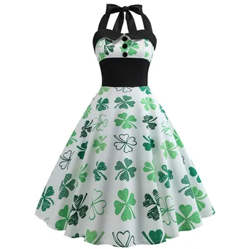 Letné Šaty Žien Okolo Sexy Party Šaty župan femme Vintage Elegantné Swing Šaty Zelené Plus Veľkosť Plážové Šaty
