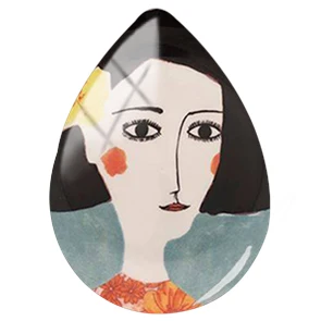TAFREE Japonské Kreslené Dievča Umenie Slza Sklo Cabochon Ručne vyrábané Šperky Cabochons Dary Žien s/veľa