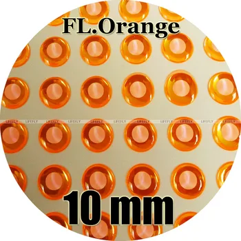 10 mm 3D Fluorescenčné Neon Orange (Biela Žiak) / Veľkoobchod 280 Mäkká Tvarovaná 3D Holografické Ryby Oči, Lietať Viazanie, Prípravok, Lure