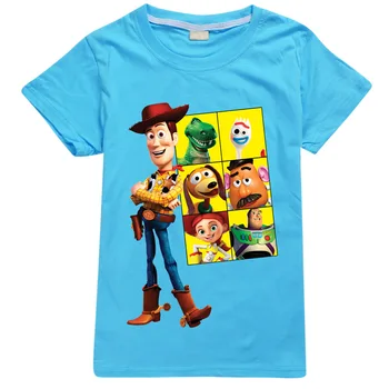 Dieťa, Chlapec, Dievča, Krátky Rukáv T Košele Cartoon Pixar Toy Story Woody Tlač Deti Oblečenie Letné Deti Streetwear Topy Tee Kostým