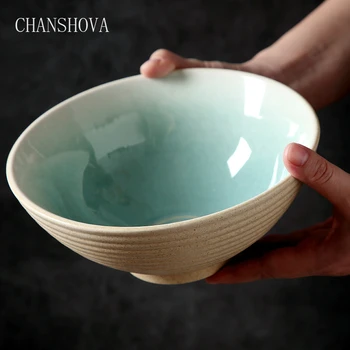 CHANSHOVA 1000ml Čínsky retro farbou veľké Keramické rezance porcelánová misa šalátu miešanie polievkové misy Kuchynské vybavenie H305