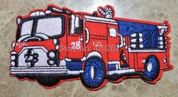 HOT PREDAJ ! ~ ČERVENÁ hasičské nákladné auto AUTO Žehlička Na Škvrny, šiť na patch,Appliques, Vyrobené z Tkaniny, Zaručená Kvalita