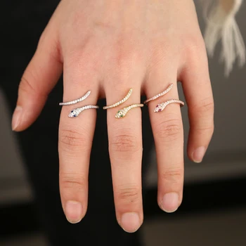 Had prstene pre ženy Rose Gold Color jasné, CZ, Ťažké Kovy, Punk Rock Krúžok Vintage Zvierat Šperky Veľkoobchod