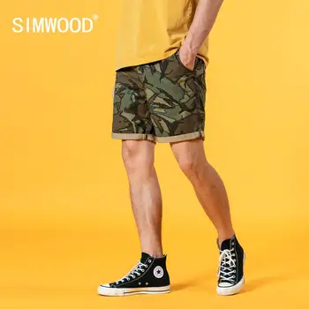 SIMWOOD 2020 denim šortky muži móda zakrývanie tlač šnúrkou vojenské plus veľkosť bavlna