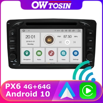 PX6 4+64 G Android 10 Auto DVD Prehrávač Pre Mercedes Benz W209 W203 W168 M ML W163 W463 Viano W639 Vito Vaneo GPS Rádio HDMI Carplay