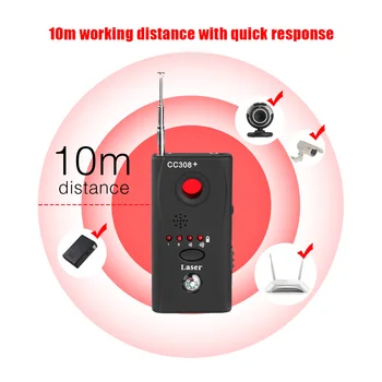 A Celý Rad Anti - Spy Chyba Detektora CC308+ Mini Bezdrôtové Kamery Skryté Signál GSM WiFi Chyba Detektora Sonda Monitor Anti-SPY