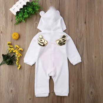 Batoľa Novorodenca Jednorožec, Baby, Dievčatá Fleece Romper Jumpsuit Jumper Oblečenie Kostým