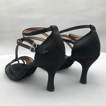 Latinské Tanečné Topánky ženy Salsa topánky pratice topánky pohodlné topánky MS6232BLK 8.5 cm podpätku Vysokým podpätkom nízkom podpätku dvojité popruhy