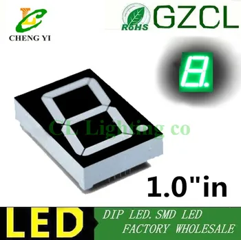 Ultra svetlé 1inch Čistý zelená 1 palec 7 Segment 1.v LED Displej dual čip Nixie tube 1 Bit Digitálny Trubice, katódové/anóda