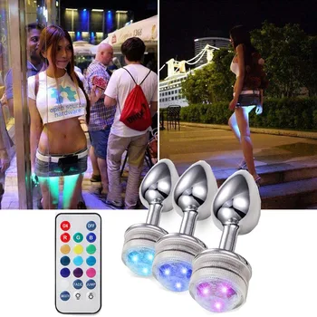 Dospelých Denník Análny Plug Diaľkové Ovládanie LED Base Sex Masáž Prostaty Hladké ButtPlug Produkty Análne Dildo/Expander/Polozky.