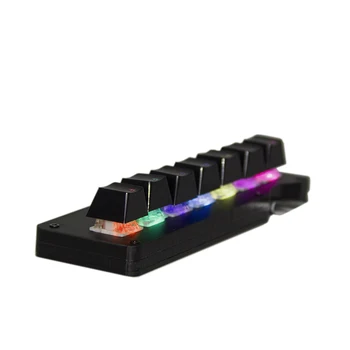 RGB Makro Funkciu Klávesnice Typu C, USB Programovanie Klávesnice pomocou Softvéru LED Podsvietený 7keys Cherry Tlačidlá skratiek Herné LOL