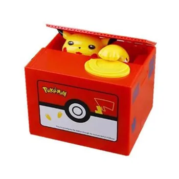 Vysoko Kvalitné Elektronické Peniaze Box Pokémon Pikachu Prasiatko Ukradnúť Mince Automaticky pre Deti Priateľ Narodeniny Vianočný Darček
