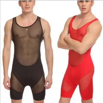 1pcs Mens Sexy, Priehľadnej Sieťoviny Kombinézach Bodywear Značky Vidieť Cez Gay Nosiť Odev Hot Obleky pre Človeka Hot Undershirts Tank Topy