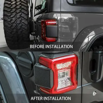 Carbon Fiber Zadné Lampy zadné svetlo Panel Dekor Rám vhodný Na Jeep Wrangler JL 18+