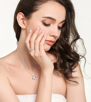 DIEERLAN 2019 Módne Trendy Svadobné Šperky Sady Drahokamu 925 Sterling Silver Crystal Kríž Náhrdelníky Prstene pre Ženy Bijoux