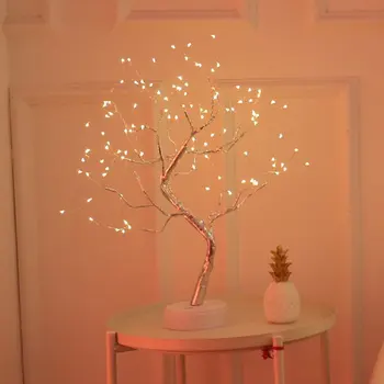 DIY Tvorivé Bonsai LED Nočné Svetlo USB Farebné Svetlá na Vianočný Stromček Lampa Dotykový Spínač Hviezdna Rozprávkových Svetiel Pre Domáce Dekorácie