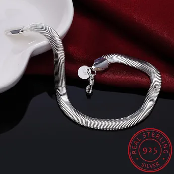 Móda 925 Sterling Silver Šperky A Veľkoobchod Vysokej Kvality Očarujúce Unsex je Had Reťazca Náramok Pre Dieťa Ženy Darček