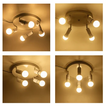 Moderné LED Stropné Svietidlá E27 Nastaviteľné Hlavy Obývacia Izba, Spálňa 48W Americký Krytý Plafond Stropné Svietidlo Otočná Osvetlenie