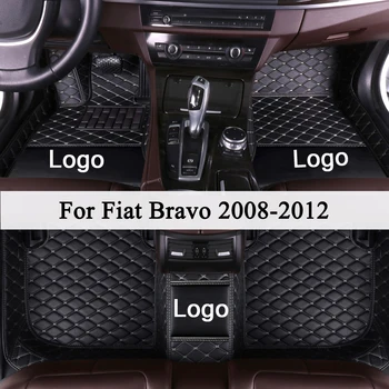 MIDOON kožené Auto podlahové rohože pre Fiat Bravo 2008 2009 2010 2011 2012 Vlastné auto nohy Podložky automobilový koberec kryt