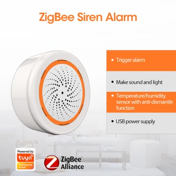 Nové Tuya Zigbee Teploty Vlhkosti Snímač NEO Tuya Inteligentný Senzor Zabudovaný Sirény Alarmu 90DB Zvuk Svetelný Senzor Smart Home