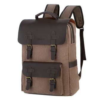 Vintage Plátno Batoh Mužov Multifunkčné Notebook Backbags Módne Kože Školské Tašky Nepremokavé Vonkajšie Cestovný Batoh