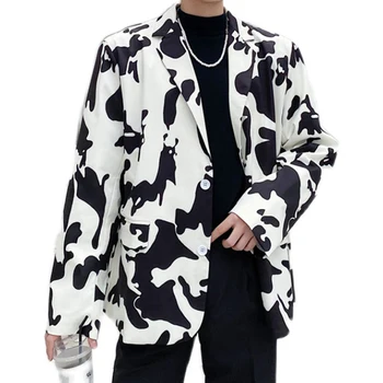 XITAO Streetwear Krava Vzor Tlač Ženy Blejzre Módny Trend Bežné Vyhovovali Voľné Plus Ženy Veľkosti Oblečenia 2020 Nové WJ1149