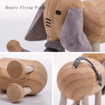 Moderné, jednoduché, kreatívne domáce príslušenstvo slon drevené zvierat nábytku, spálňových dekorácie malé ozdoby deti roztomilý