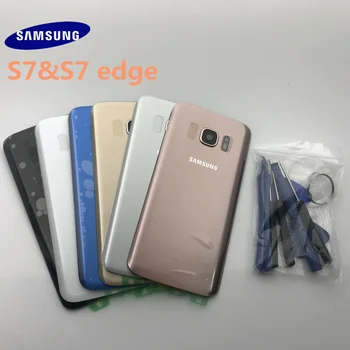 Samsung Galaxy S7 G930 S7 okraji G935 Batérie Zadný Kryt Dvere Bývanie Náhradné Opravy Dielov + ucho Fotoaparát Sklo Objektívu Rám+nástroj