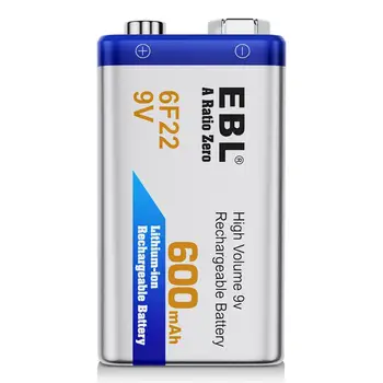 EBL 9V Li-ion Nabíjateľná Batéria 6F22 600mAh Lítiové Batérie pre Multimeter Mikrofón Hračka na Diaľkové Ovládanie