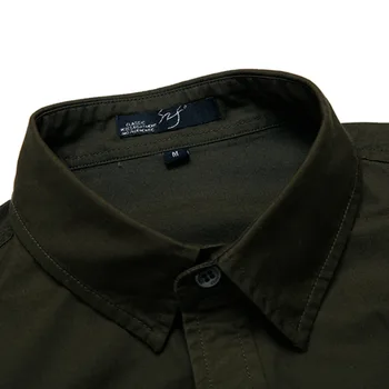 Pánske Letné Armády Tričko 2020 Krátke Rukávy Bavlna Vojenské Epaulet Hrudníka Vrecká Dizajn Slim Fit Business Bežné Mužské Tričko Zelené