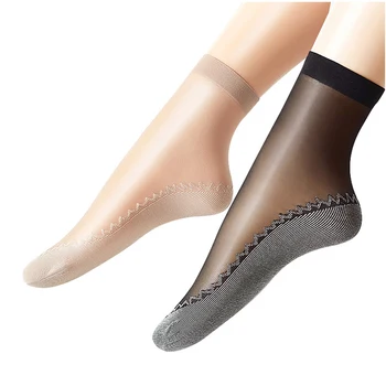 5Pairs Priedušná Dievčatá dámske Ponožky Krátke Hodváb Transparentné Letné Bavlnené Spodné Odvod protišmykové Ponožky Sokken