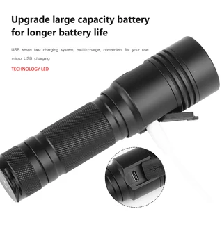Ultra Výkonné LED Baterka USB Nabíjateľné Zoomovateľnom Pochodeň XHP50 XHP70 Ručné Svietidlo 26650 18650 Batérie zábleskové Svetlo