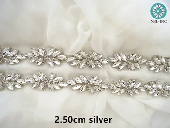 (10 metrov )Veľkoobchodný svadobný crystal drahokamu nášivka výbava žehlička na na svadobné šaty pás WDD0829