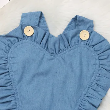 Novorodenca Batoľa, Dieťa Dievča Denim Prehrabať Romper Backless Jumpsuit Dieťa Deti Oblečenie Sunsuit Oblečenie 0-24M