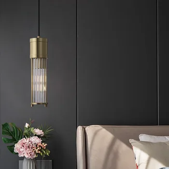 Mosadz spálňa luster nočná lampa osobnosti post-moderné svetlo luxusné barovým pultom