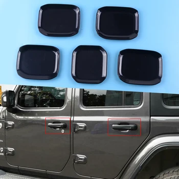 CITALL 5 ks Auto ABS Lesklé Čierne Vonkajšie kľučky Misa, Kryt Pohár Výbava vhodný na Jeep Wrangler JL 2018 2019 4-Dvere