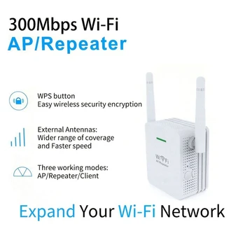 WiFi Opakovač 300Mbps Wireless-N Rozsah Signálu Booster Siete Smerovač 2 Anténny Zosilňovač Siete Extender