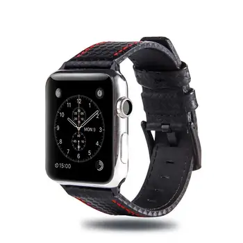 Luxusné Popruh pre Apple hodinky kapela 44 mm 40 mm iWatch kapela 42mm 38mm Uhlíkových vlákien+Kožené watchband náramok Apple hodinky 5 4 3 2 1