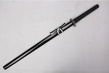 Skutočné japonský meč katana ručné skladané oceľ čierna čepeľ samuraj meč full tang ostrosť