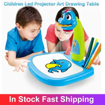 Deti Led Projektor Umenie Kreslenie Tabuľka Hračky Pre Deti, Maľovanie Na Palube Stôl Umenie A Remeslá Premietacie Vzdelávacieho Deti Hračky