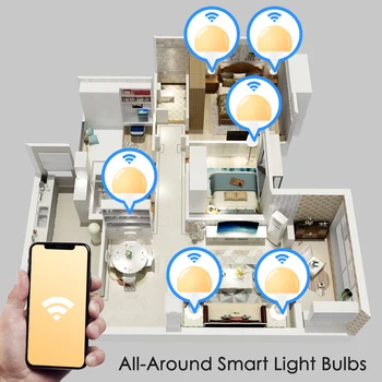 E27 B22 Wifi Smart LED Žiarovka 15W Intellegent Upozorniť Osvetlenie Stmievateľné LED Lampa Aplikácie Ovládanie Práce s Alexa Asistent Google