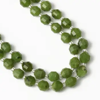 Prírodný Kameň 8mm Tvárou Zelená Kanadský Jades Voľné Dištančné Korálky Pre Šperky, Takže DIY Handmade Náramky 15