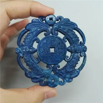 Kúzlo Klasickej Tradičnej Čínskej Dávnych Vintage Vzor Modrý Kameň Kráľovská Modrá Korálkové Strapec Hematite Reťazca Náhrdelník S Príveskom
