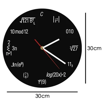 1Piece Matematický Vzorec Nástenné Hodiny Prispôsobené Akryl Kultový Hodiny Domova Geek Rovnice Nerdy Black Watch Moderný Dizajn