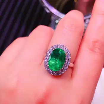 KJJEAXCMY jemné šperky prírodné Emerald 925 sterling silver nové nastaviteľné drahokam ženy krúžok podporu test krásny luxusný