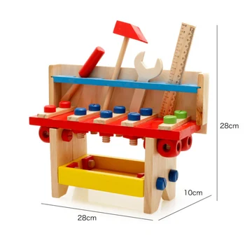 Montessori Dieťa Predstierať, Hračky Deťom Drevené Hračky Vzdelávacie Drevený Nástroj Projektu Workbench Multifunkčné Matica Zmes Hračka