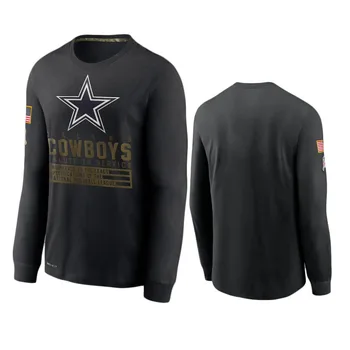 Dallas Mužov Black Cowboys 2020 Pozdrav Služby doplnkovú činnosť Výkon Dlhý Rukáv T-Shirt - S-4XL